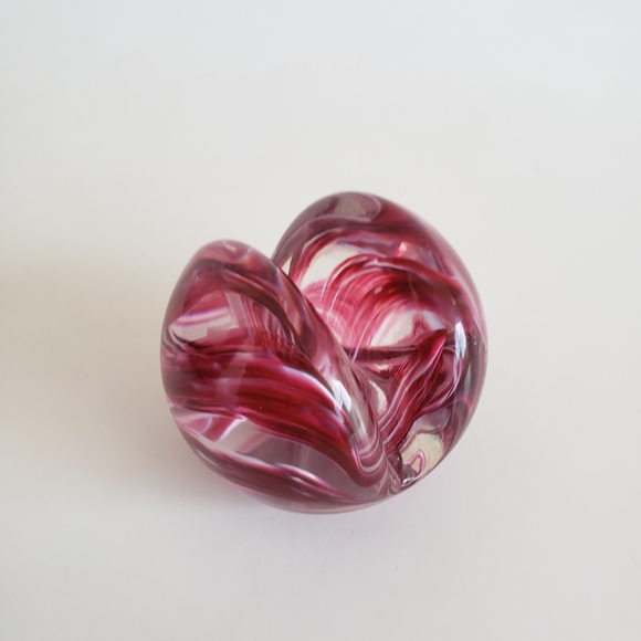 Swirl Granberry  Blown Glass Paper Weight Note Holder GES 11 EPC # - Picture 7 of 13
